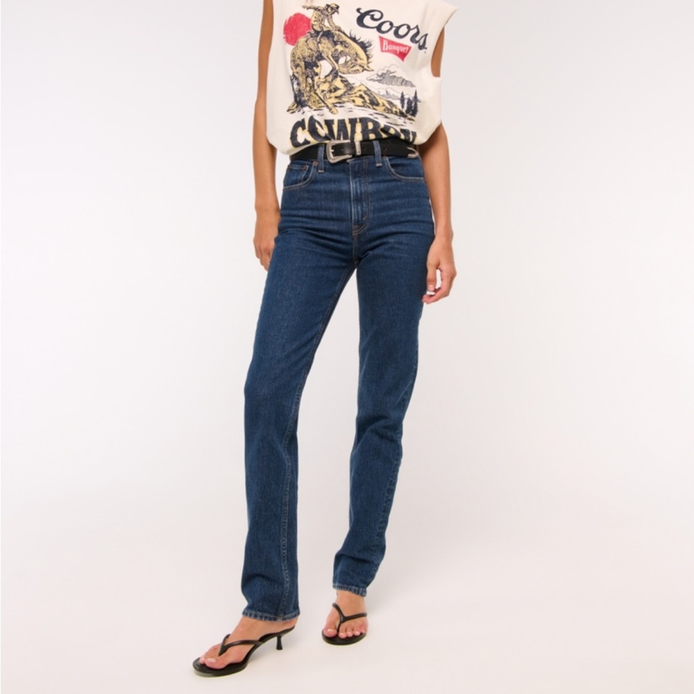 Abercrombie & Fitch Dark Blue Straight Leg Jeans